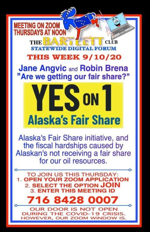 Yes on 1 Statewide Forum at the Bartlett Club Vote Yes for Alaska's